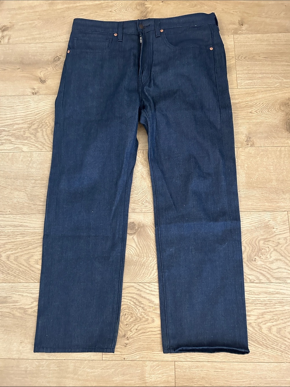 Levi’s Straus Blue Tab 505 Japanese Selvedge Denim Jeans size 34, Straight NWOT